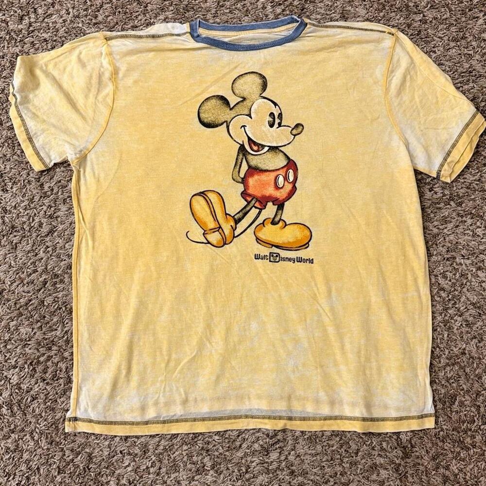 Disney World Mickey Mouse Heathered Yellow Tee - XL